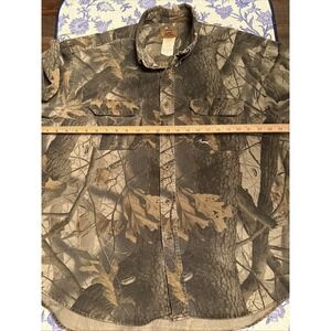 Duxbak Long Sleeve Button Up Shirt Mens XLarge Camo Hunting Timber Print